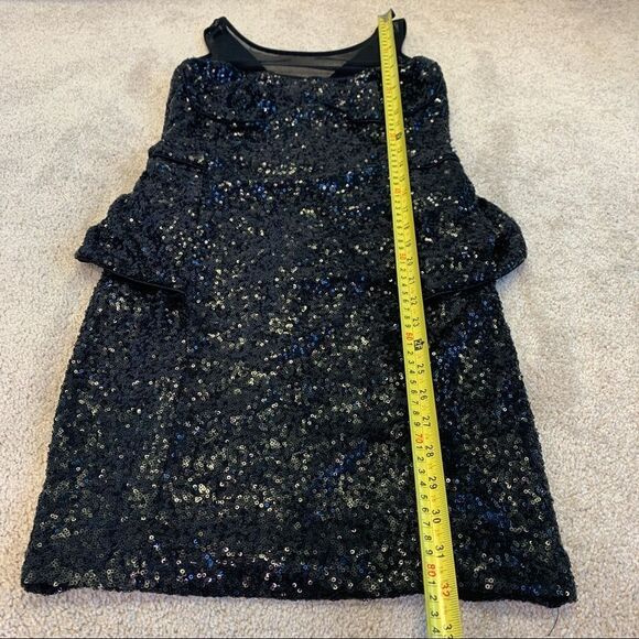 Bebe Black sequin stretchy peplum mini clubwear cocktail dress size medium - Picture 15 of 16